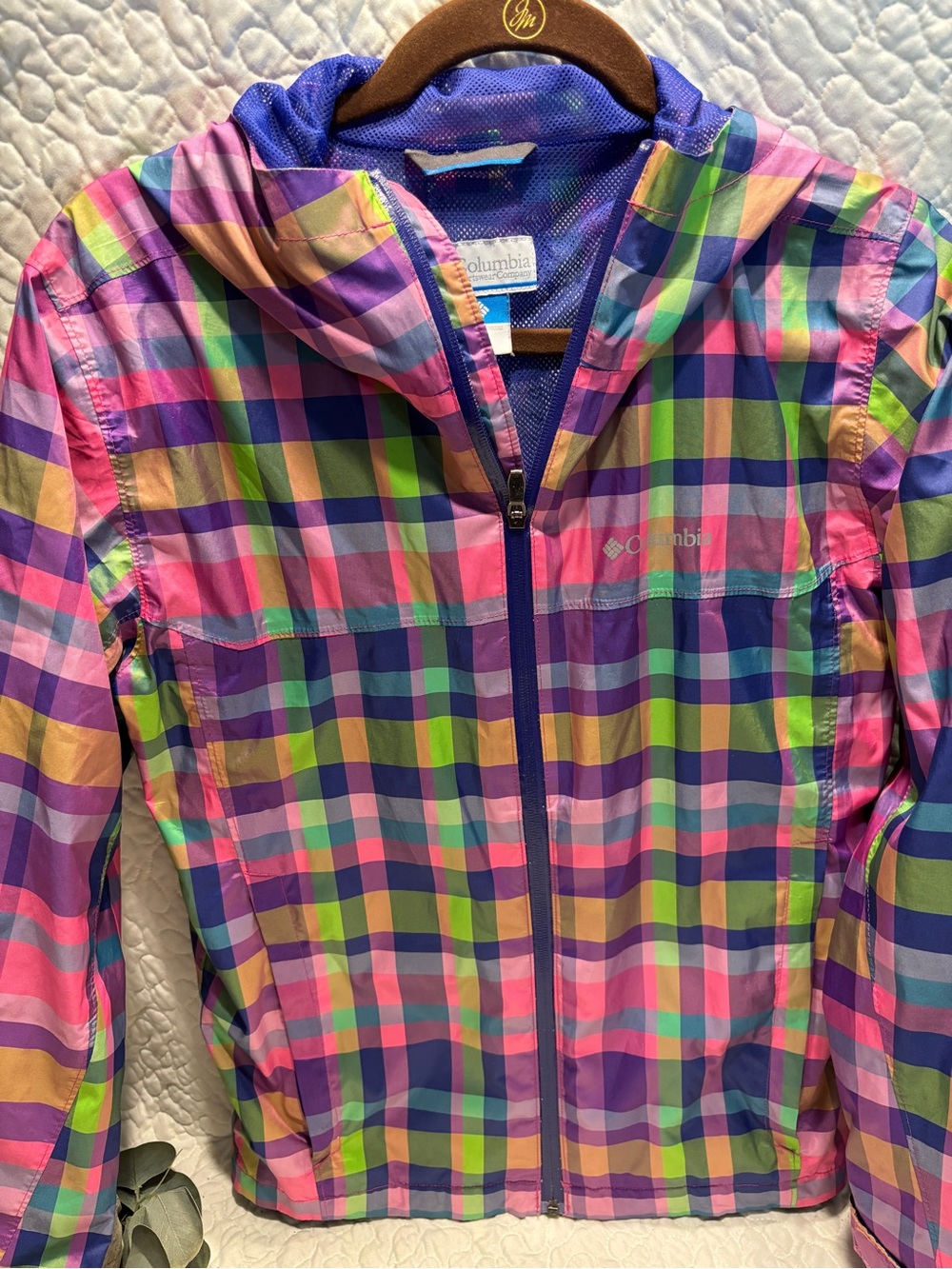 Columbia Multicolor Plaid Jacket - Purple, Pink & Green